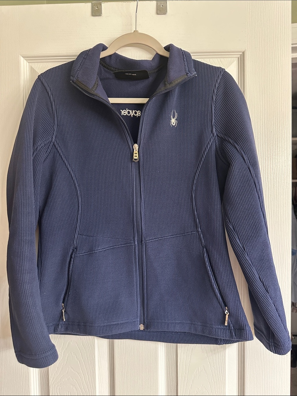 Spyder Women's Navy Full-Zip Textured Jacket